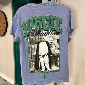 Blue acid wash Biggie Smalls Graphic T-Shirt S/M